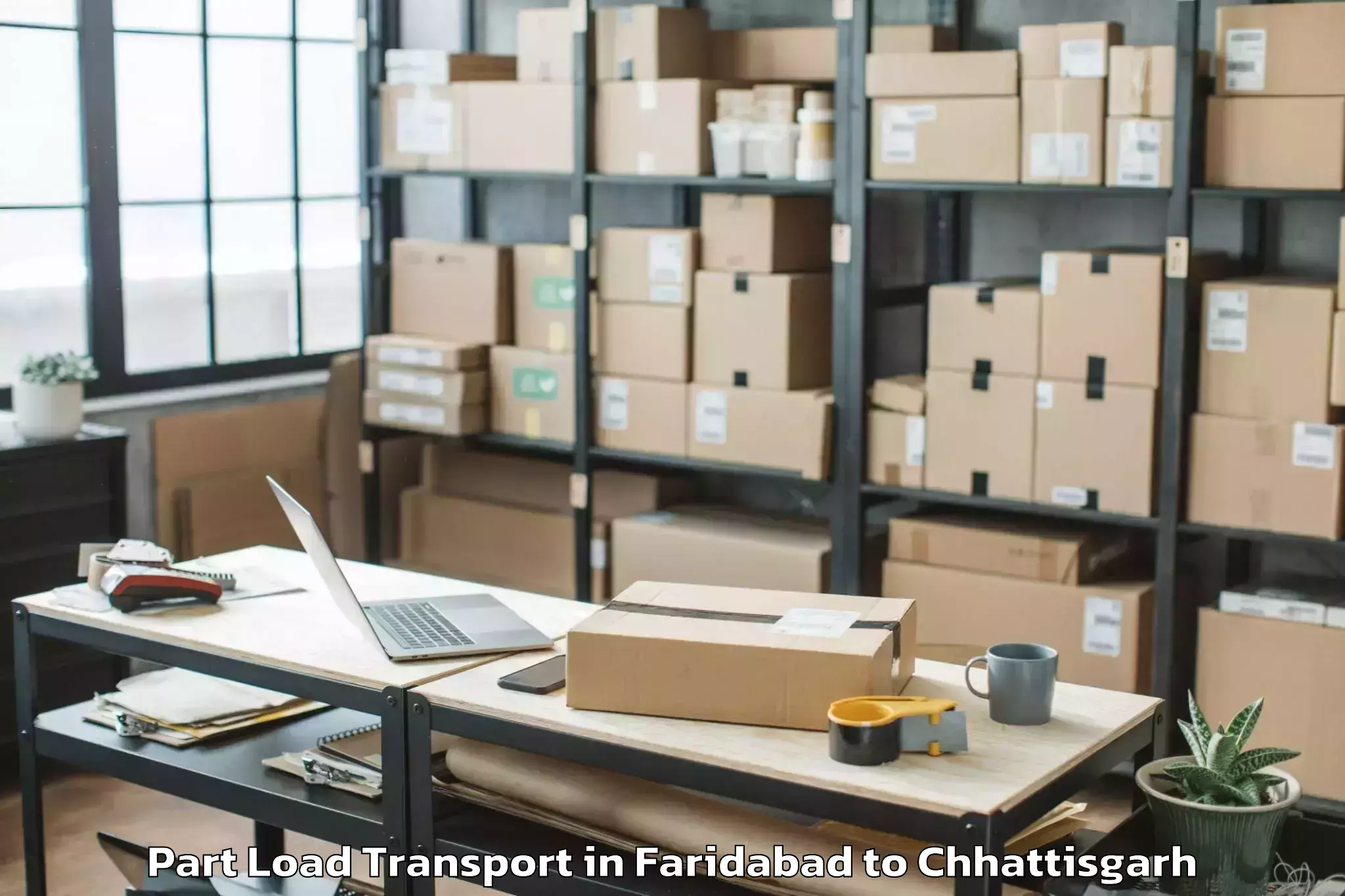 Book Faridabad to Kunkuri Part Load Transport